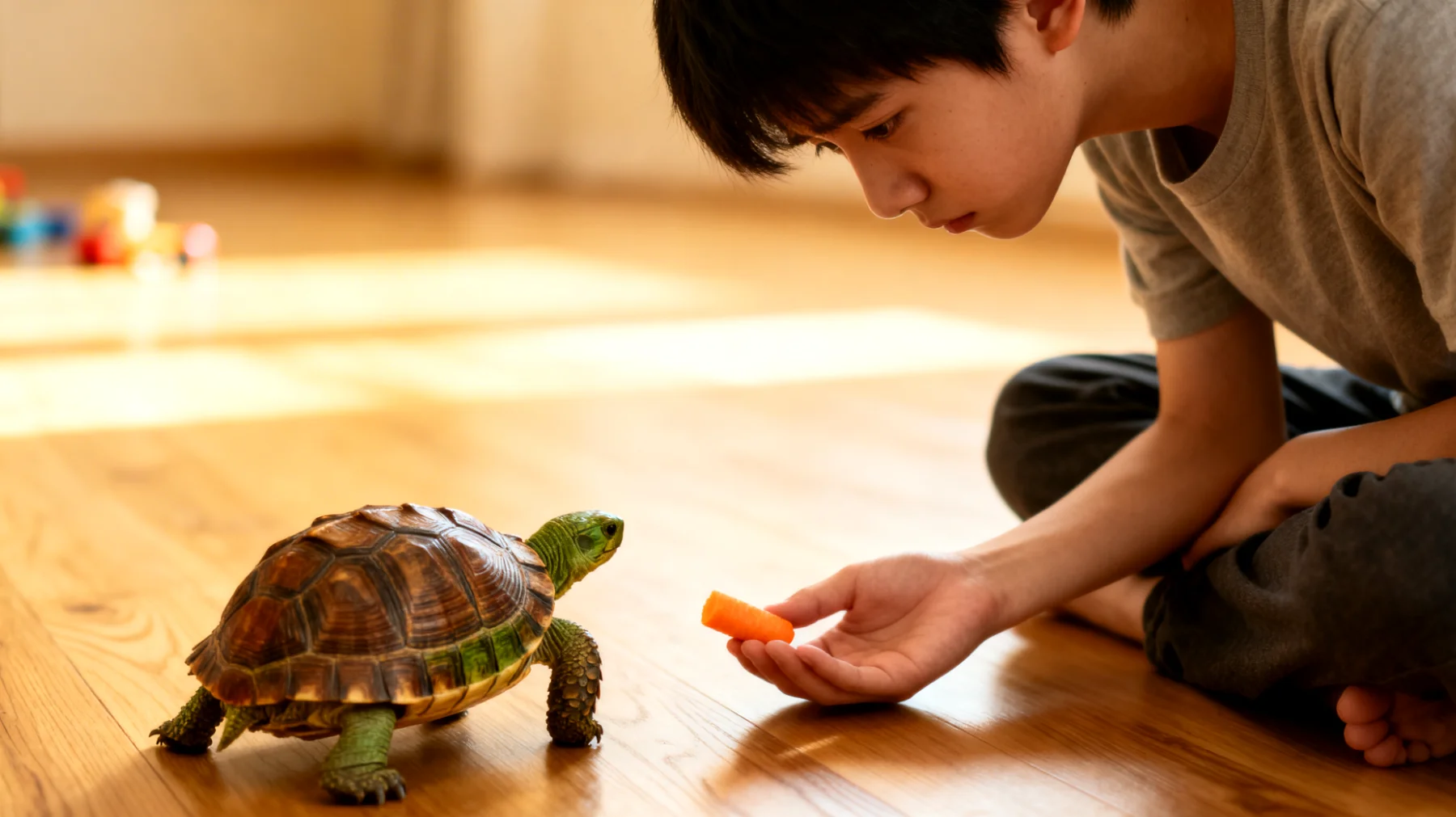 Schildkröten zeigen keine trainierbaren Verhaltensweisen wie andere Haustiere und reagieren nicht auf klassische Trainingsmethoden, da sie instinktgesteuerte Reptilien sind"
